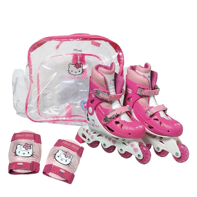 Hello Kitty dívčí sada kolečkové brusle+chrániče kolen a loktů
