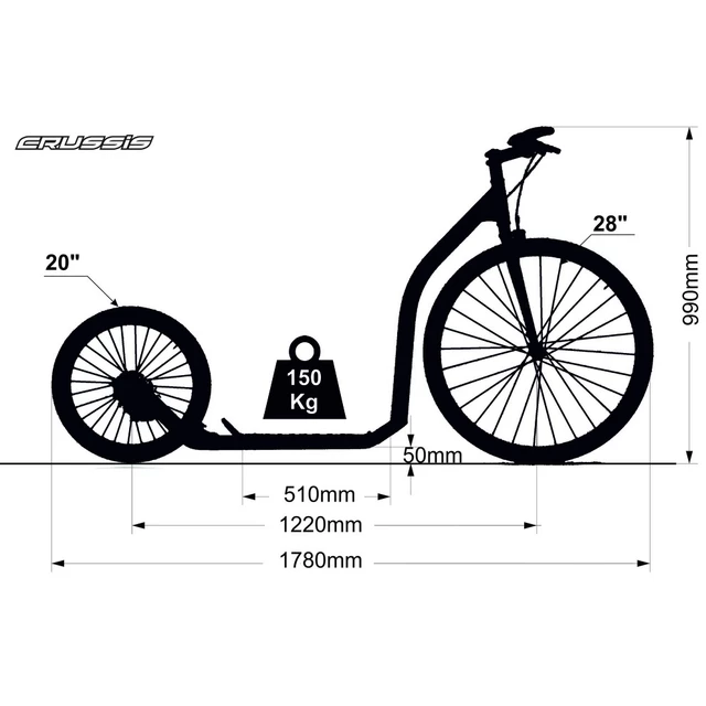 Koloběžka Crussis Road 3.1 černo-žlutá