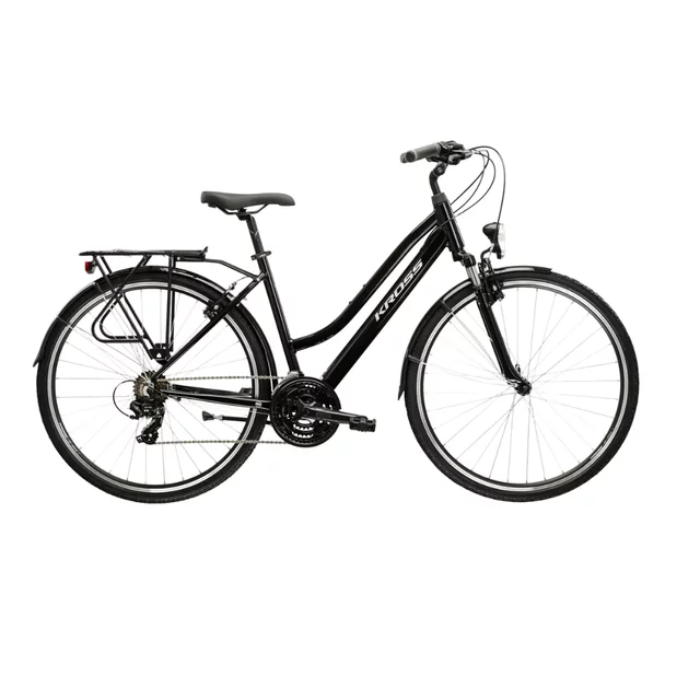 Dámské trekingové kolo Kross Trans 1.0 28" SR Gen 007 - černá / šedá / stříbrná / lesk