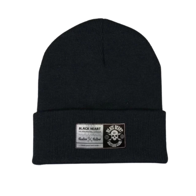 Beanie BLACK HEART Logo Skull - Black