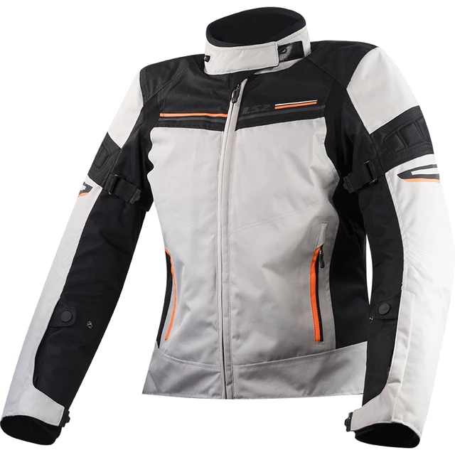 Damen Motorradjacke LS2 Shadow Lady Hellgrau - hellgrau-schwarz