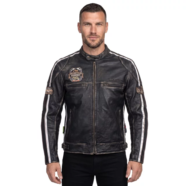 Pánská kožená moto bunda W-TEC Sheawen Vintage