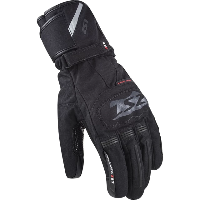 Motorcycle Gloves LS2 Snow Black - Black - Black