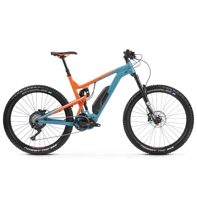 Full-Suspension E-Bike Kross Soil Boost 2.0 SE 27.5” – 2019 - M (17.5") - Blue/Orange Glossy