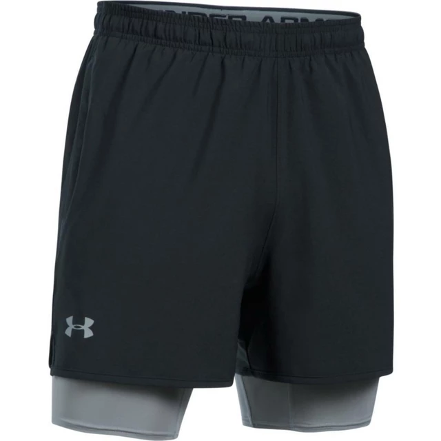 Pánske tréningové šortky Under Armour Qualifier 2-in-1 Short - S - Black