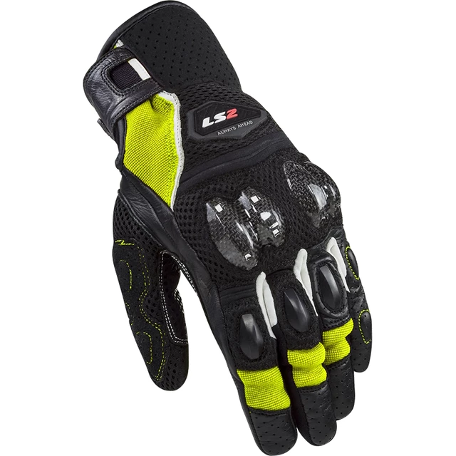 Pánske moto rukavice LS2 Spark 2 Air Black H-V Yellow - čierna/fluo žltá - čierna/fluo žltá