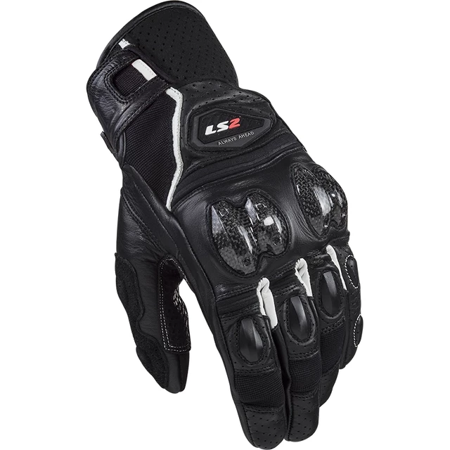 Pánské moto rukavice LS2 Spark 2 Leather Black White - černá/bílá