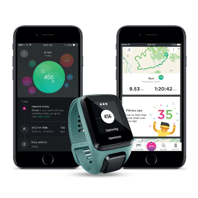 TomTom GPS-Uhr Spark 3 Cardio + Music - Aqua