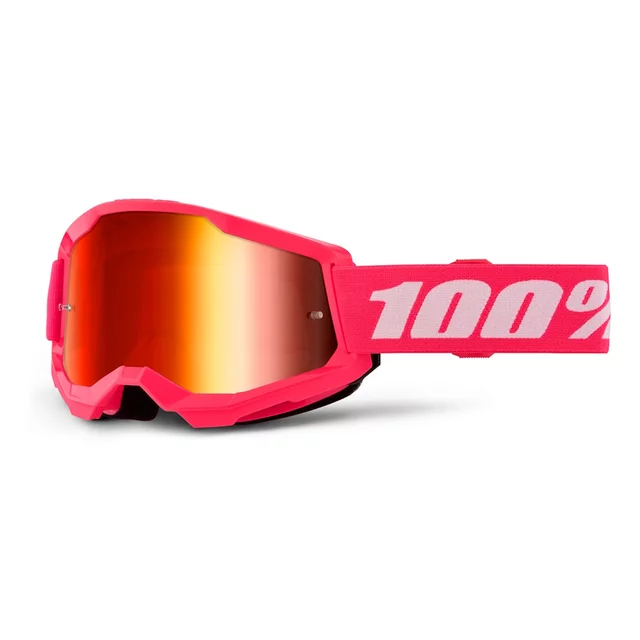 Motokrosové brýle 100% Strata 2 New Mirror - Šedé, červené plexi