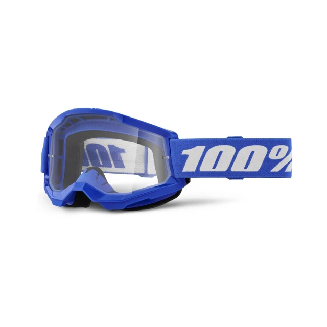Motocross Goggles 100% Strata 2 New - Blue, Clear Plexi - Blue, Clear Plexi