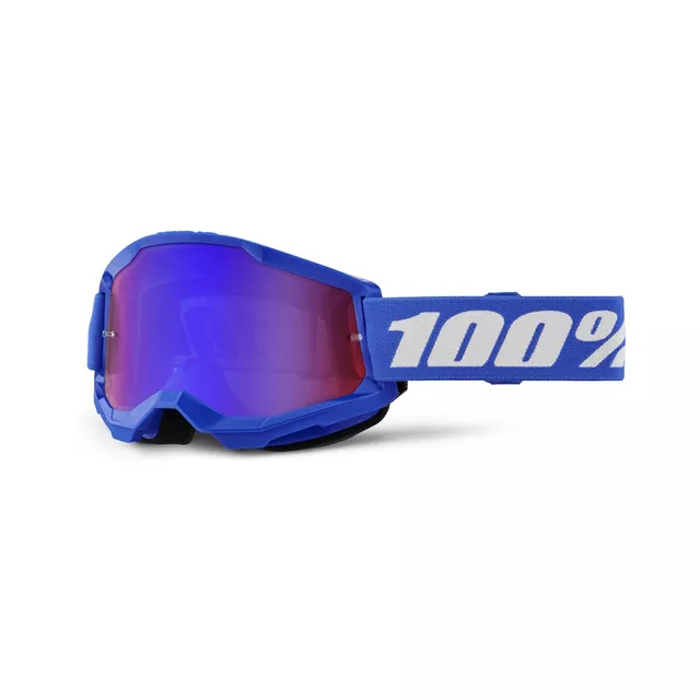 Motokrosové brýle 100% Strata 2 New Mirror - Modré, červené/modré plexi - Modré, červené/modré plexi