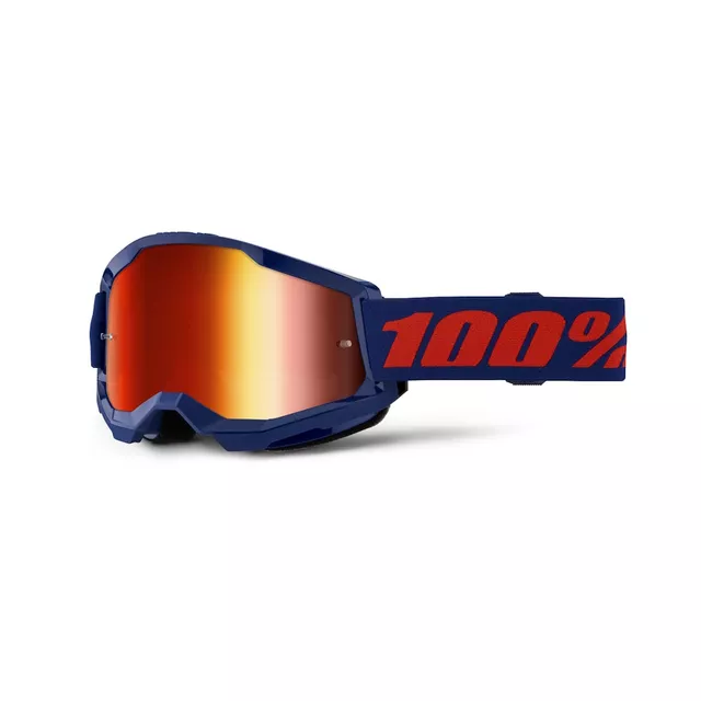 Motokrosové brýle 100% Strata 2 New Mirror - Modré, červené/modré plexi - Modré, červené plexi