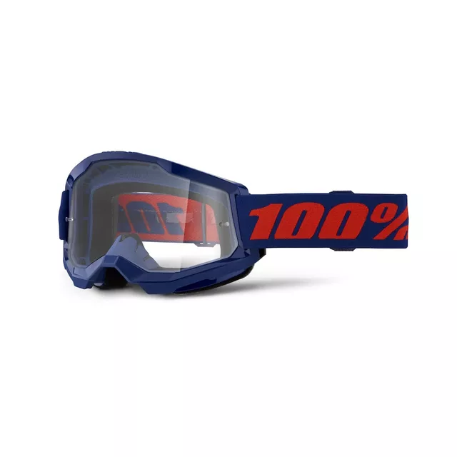 Motocross szemüveg 100% Strata 2 New - Neon Sárga, átlátszó plexi
