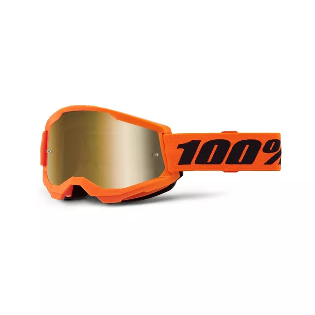 Motokrosové brýle 100% Strata 2 New Mirror - Modré, červené/modré plexi - Oranžové, zlaté plexi