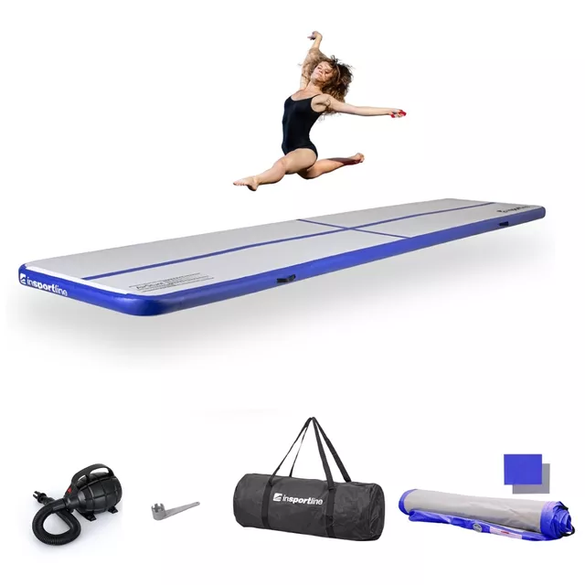 Airtrack inSPORTline Airstunt 500x100x10 cm bílá s elektrickou pumpou