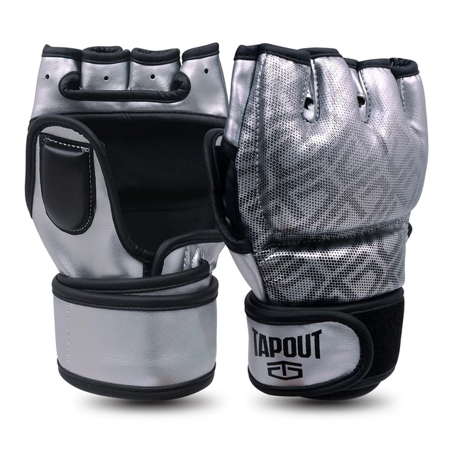 MMA rukavice Tapout Silver PU - M