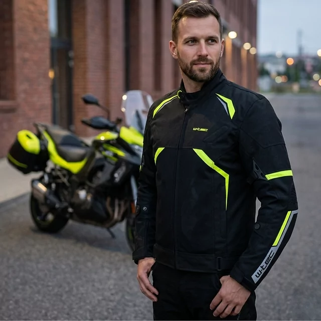 Moto bunda W-TEC Timuco - černá-fluo