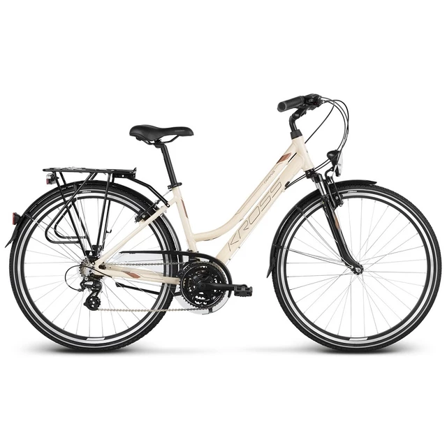 Dámsky trekingový bicykel Kross Trans 2.0 28" - model 2020 - čierna/mint/strieborná