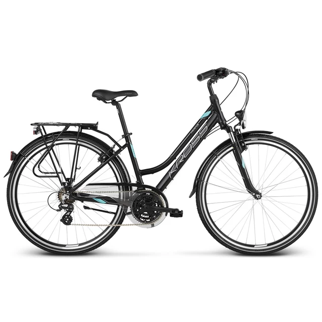 Dámsky trekingový bicykel Kross Trans 2.0 28" - model 2020 - čierna/mint/strieborná