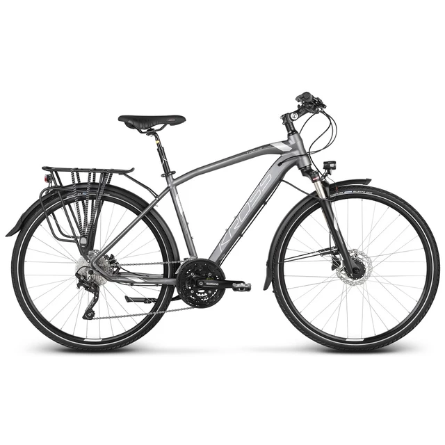 Pánsky trekingový bicykel Kross Trans 9.0 28" - model 2020 - grafitová/strieborná