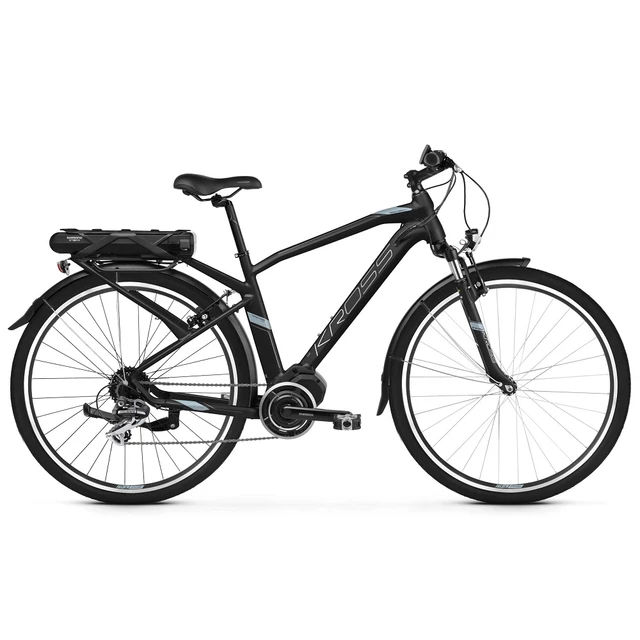 Trekking E-Bike Kross Trans Hybrid 2.0 28” – 2019 - Black/Blue/Silver Matte - Black/Blue/Silver Matte