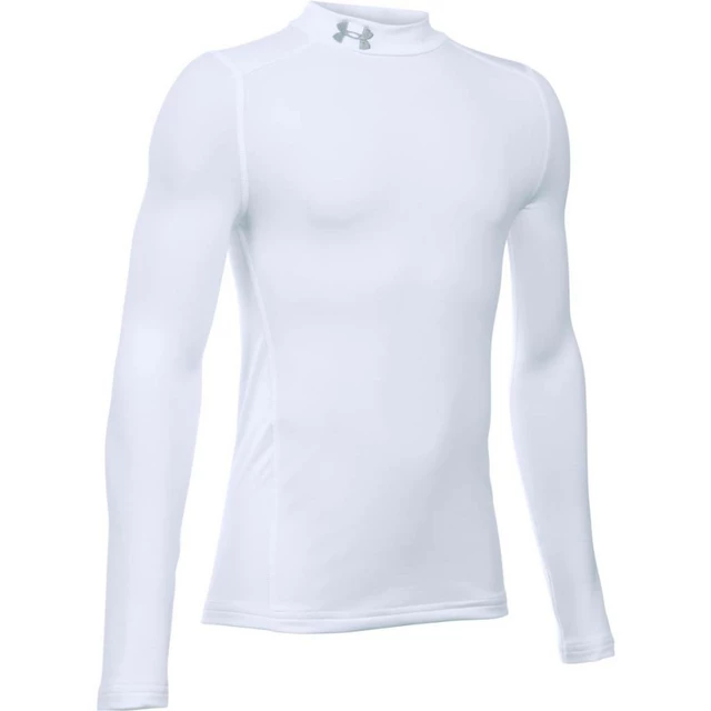 Chlapčenské tričko s dlhým rukávom Under Armour CG Armour Mock - White/Steel