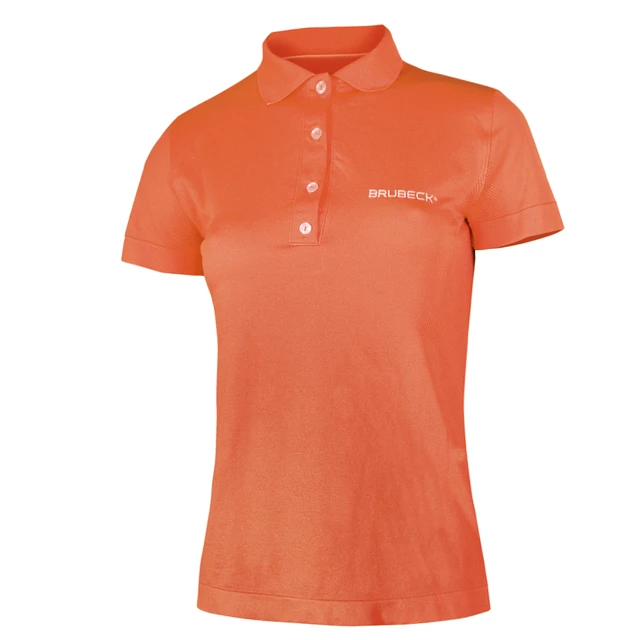 Women's functional T-shirt Brubeck PRESTIGE with collar - M - Orange