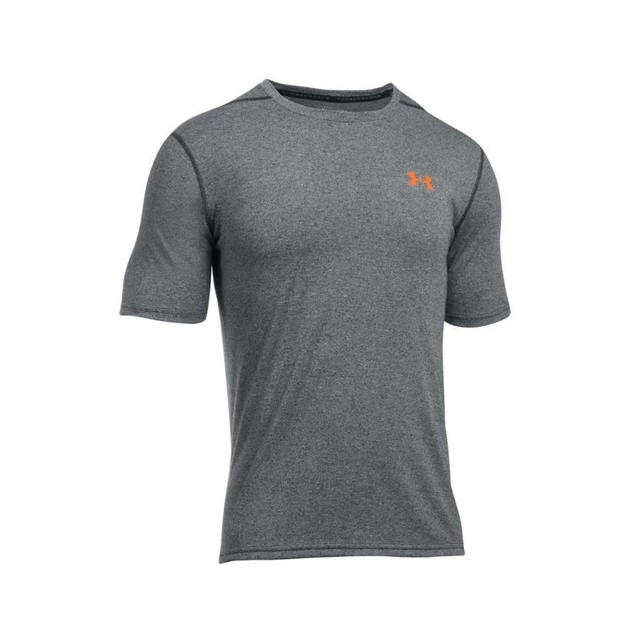 Pánske tričko Under Armour Threadborne Fitted SS - Gray/Orange - 002