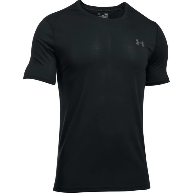 Pánske tričko Under Armour Threadborne Fitted SS - Carbon Heather - Black