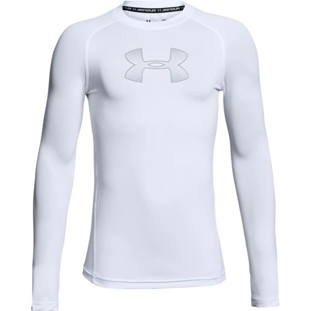 Detské tričko Under Armour Armour LS - YS - White / White / Overcast Gray