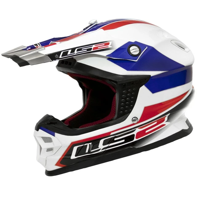 Motokrosová prilba LS2 MX456 Tuareg - bielo-červená - bielo-červená