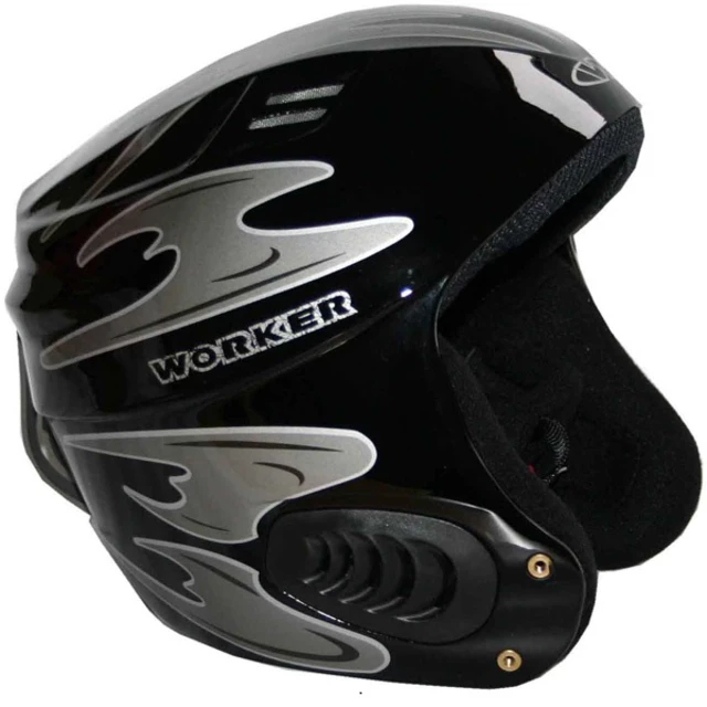 Vento Gloss Graphics Ski Helmet  WORKER - Blue  Graphics - Black Graphics