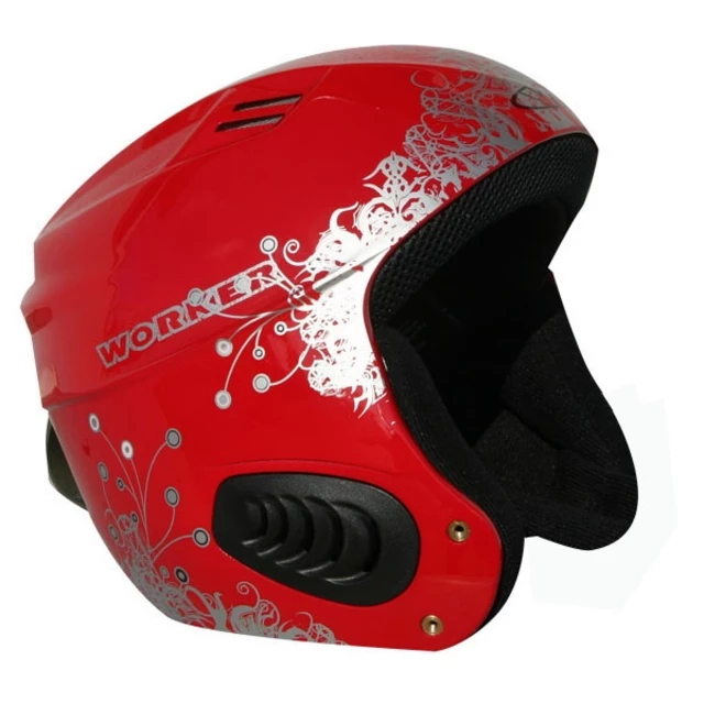 Vento Gloss Graphics Ski Helmet  WORKER - Titanium Grey - CAO-1 Red