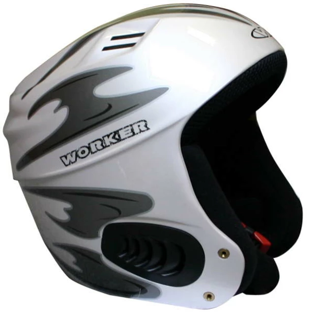 Vento Gloss Graphics Ski Helmet  WORKER - Blue  Graphics - White Graphics