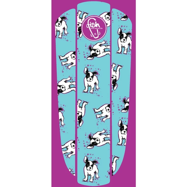 Penny Board Sticker Fish Classic 22” - Purple Puppy - Green Bulldogs