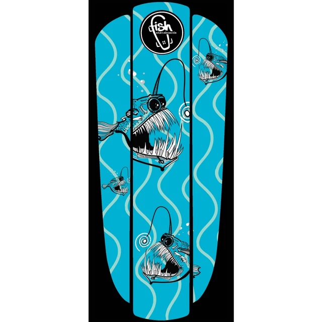 Penny Board Sticker Fish Classic 22” - Black Skull - Green Fish