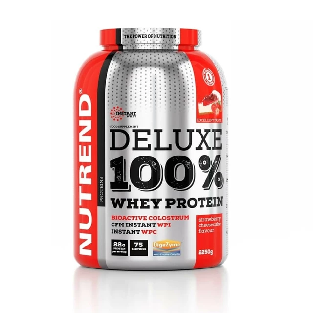 Práškový koncentrát Nutrend Deluxe 100% WHEY 2250g - čokoláda+lieskový orech