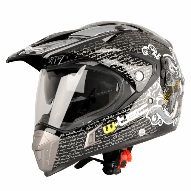 Kask motocyklowy W-TEC NK-311 blenda - Cube Black Orange - Duo Sport Black Grey