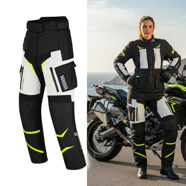 Dámské moto kalhoty W-TEC Warao Lady - černo-modrá - černo-modrá