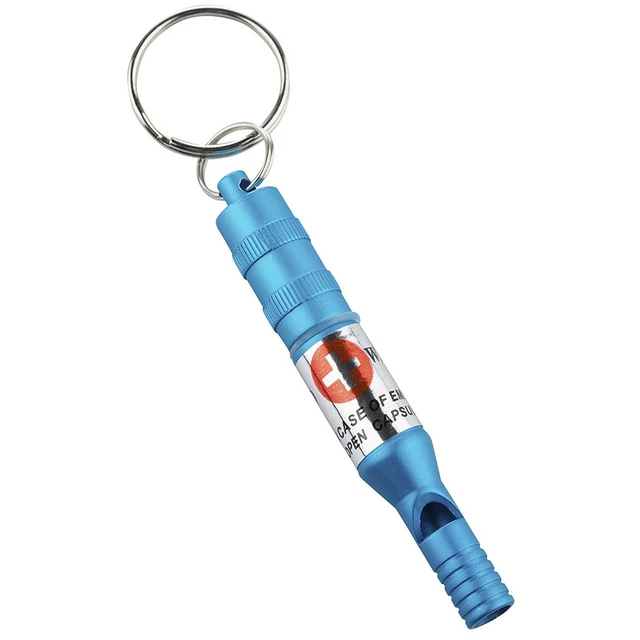 Pohotovostní píšťalka s kapslí Munkees Emergency Whistle - oranžová - modrá