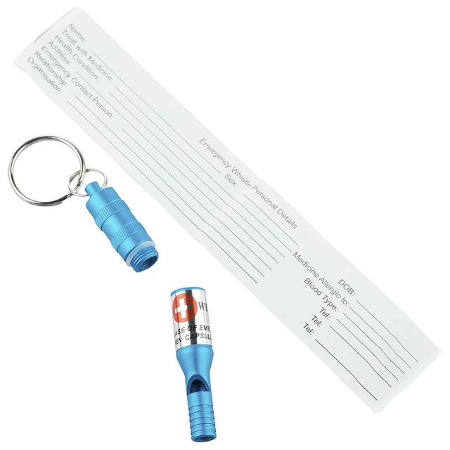 Pohotovostní píšťalka s kapslí Munkees Emergency Whistle - modrá