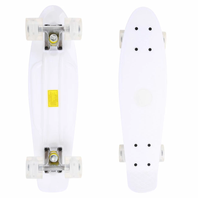 Penny board Maronad Retro mit leuchtenden Rädern - weiß