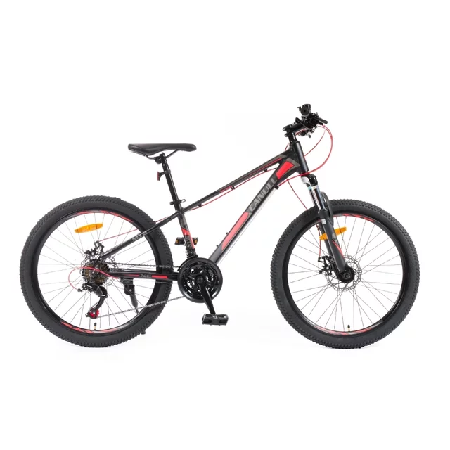 Juniorské kolo Canull XC 241 24" - model 2026 • 137-152 cm - černá/bílá - černá/červená