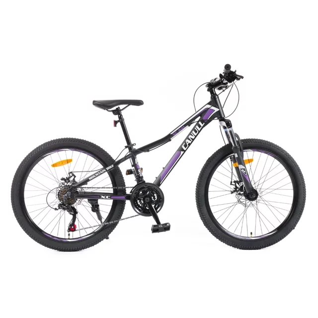 Juniorské kolo Canull XC 241 24" - model 2026 • 137-152 cm - černá/bílá - černá/fialová