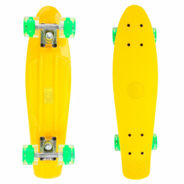 Pennyboard Maronad Retro W/ Light Up Wheels - Green - Yellow