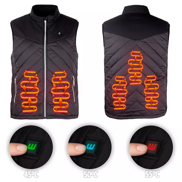 Pánská vyhřívaná vesta inSPORTline WARMhim - černá