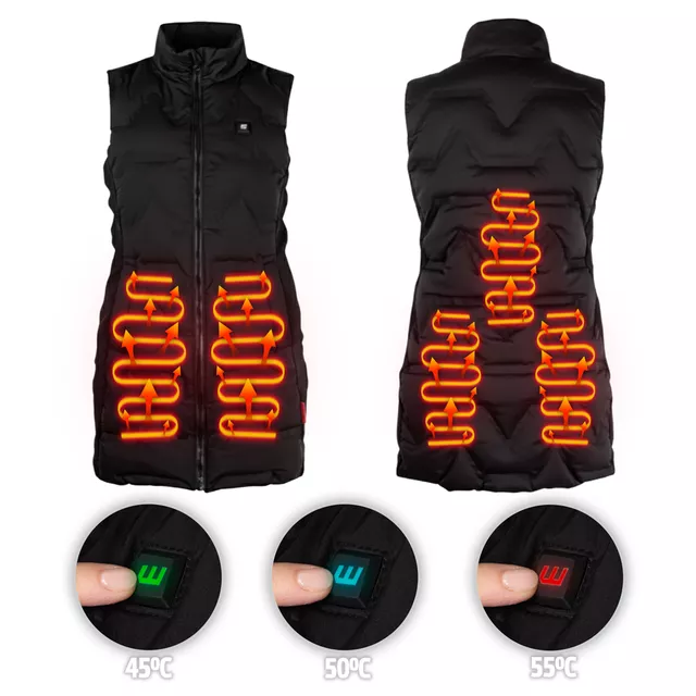 Dámská vyhřívaná vesta inSPORTline WARMelong - černá