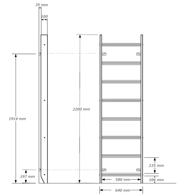 Rebriny s príslušenstvom BenchK 112 220x67 cm