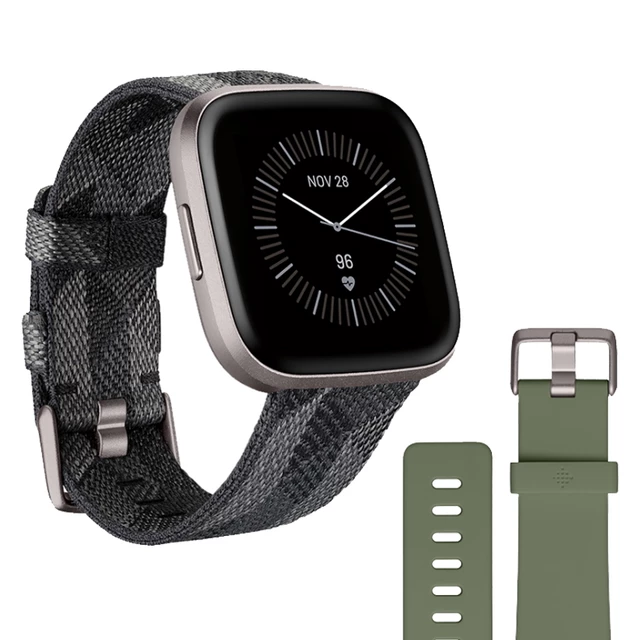 Fitbit Versa 2 Special Edition okosóra füst szürke/szövött szíj