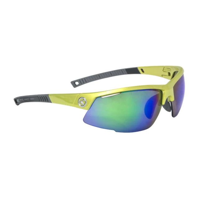 Radbrille KELLYS Force - White Gloss - Shiny Lime, limette mit blauen Glässer